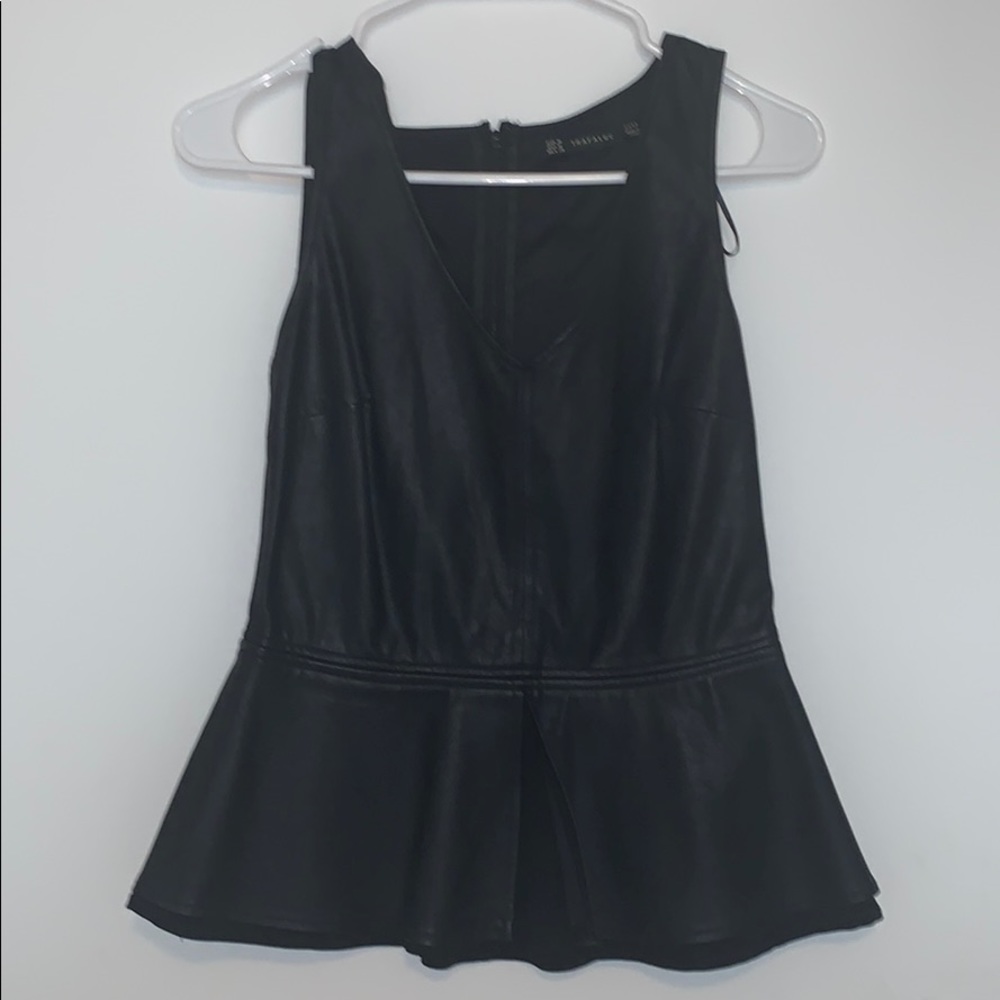 Zara faux leather top
